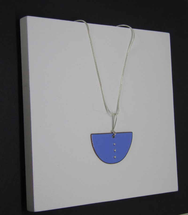 MCA306, Lavender Blue Half-moon Pendant Necklace
