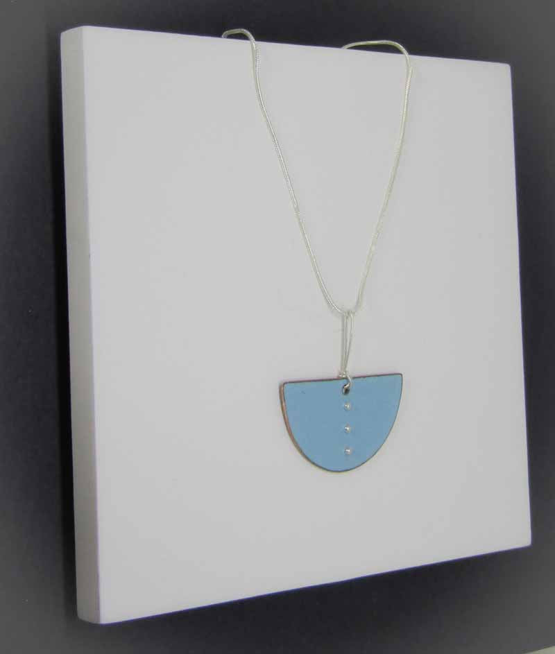 MCA308, Riviera Blue Half-moon pendant necklace