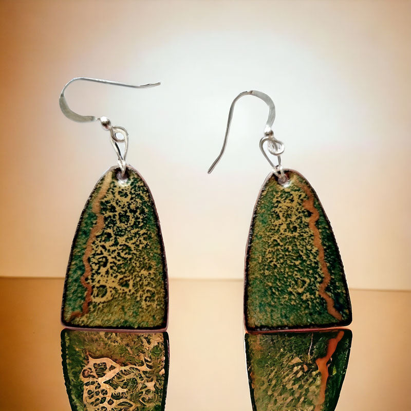 MCA338, Green gold enamel earings