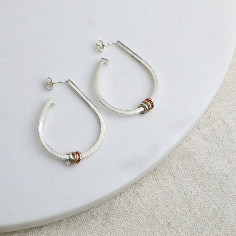 REN002, Teardrop Hoop Earrings