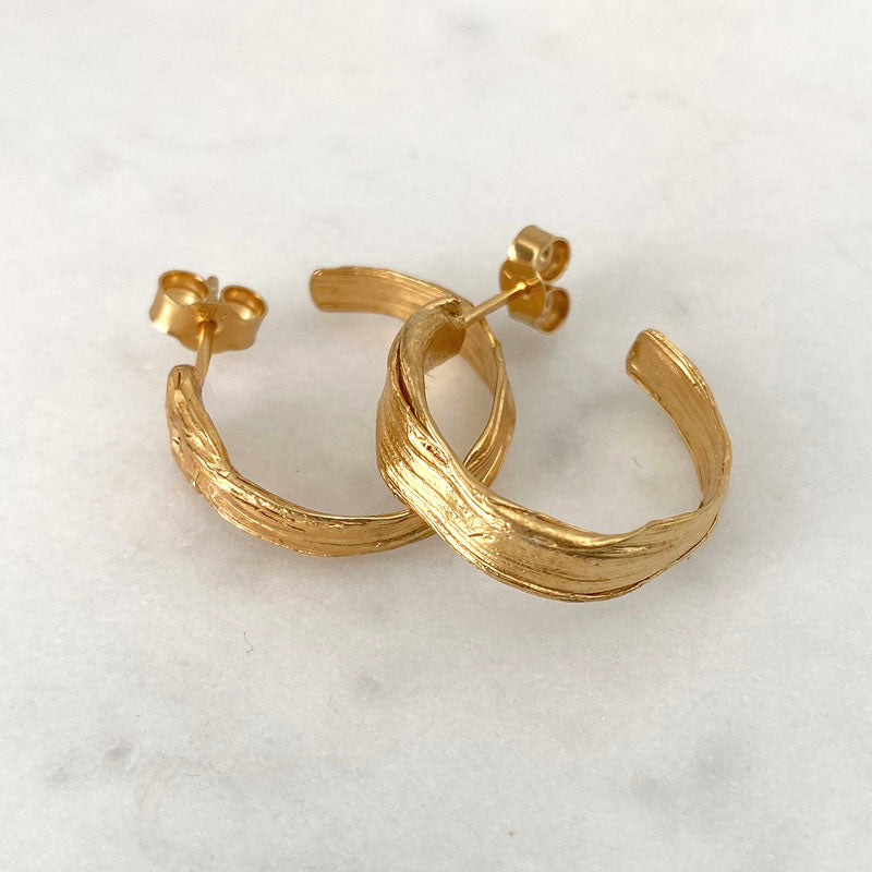 REN005, Enso Gold Hoop Earrings