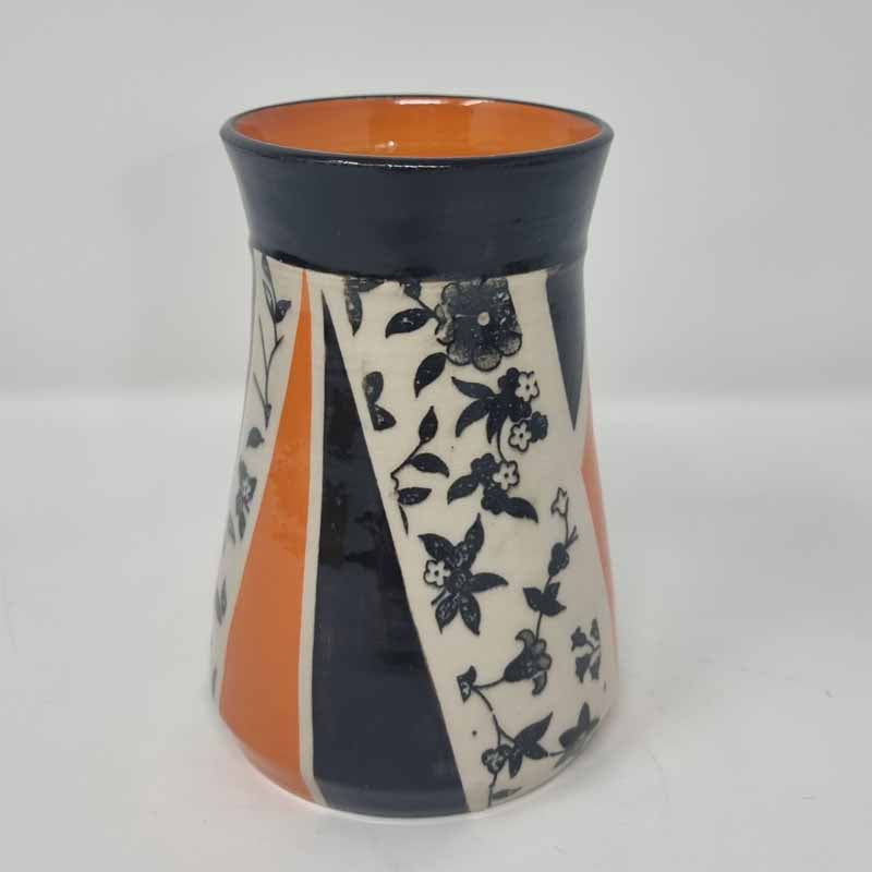 BRI226, Orange Floral Shards Vase