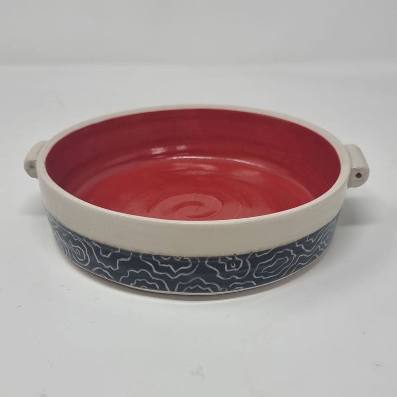 BRI244, Red Bowl with handles