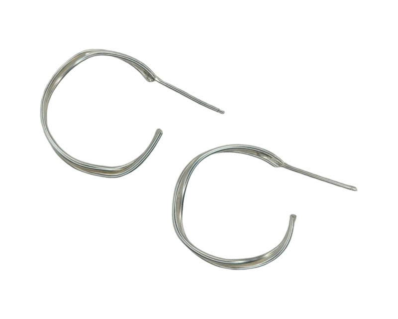 COU062, Handforged twisted hoop earrings