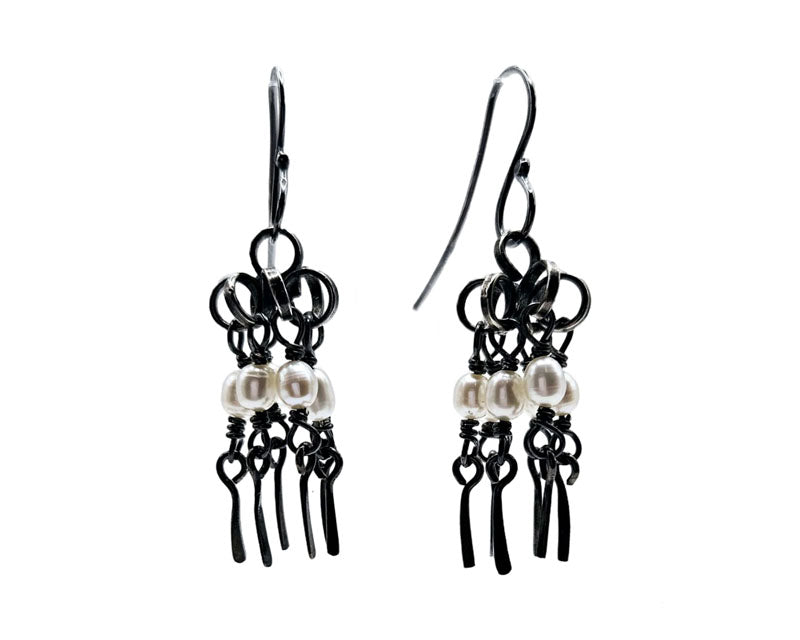 COU007, Oxidised drop earrings