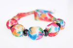 HAS011, Marbled Fabric Necklace, Short