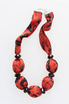 HAS011, Marbled Fabric Necklace, Short