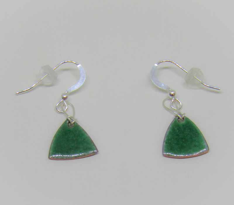 MCA328, Triangle Emerald Green Earrings