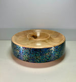 WIL006, Sycamore salt & pepper bowl with iridescent design