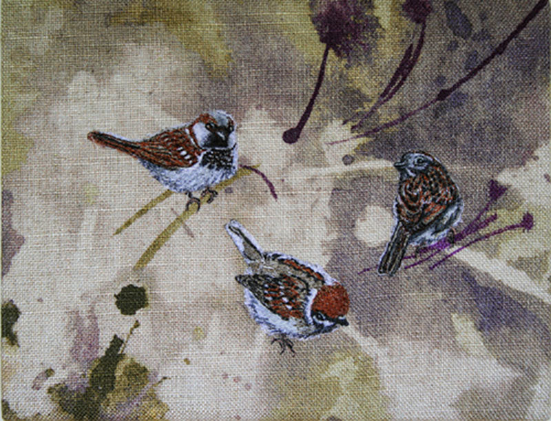 SMI044, Trio of Sparrows