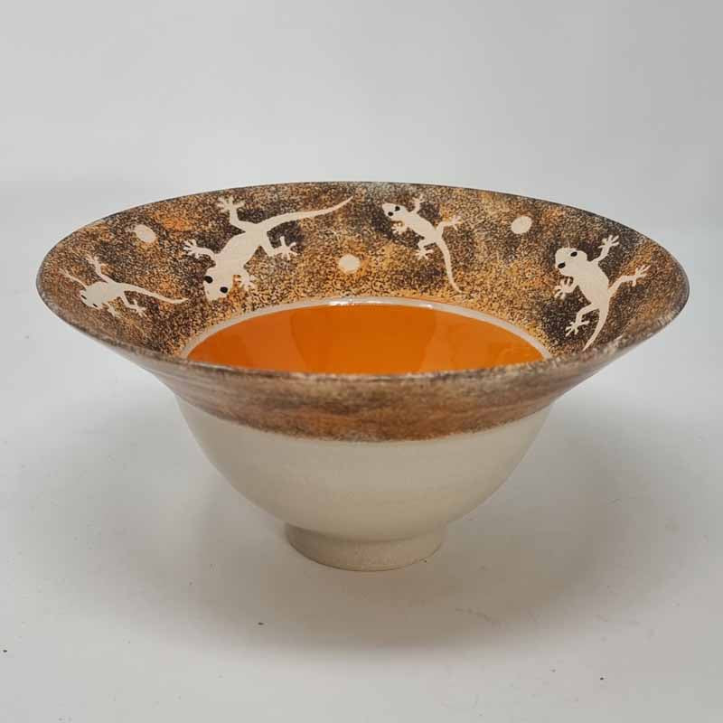 BRI189, Orange Lizard Bowl