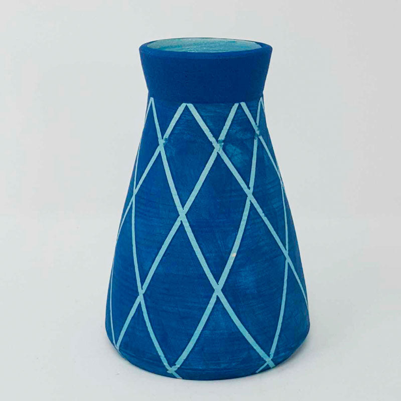 BRI111, Teal on Turquoise Circus Vase
